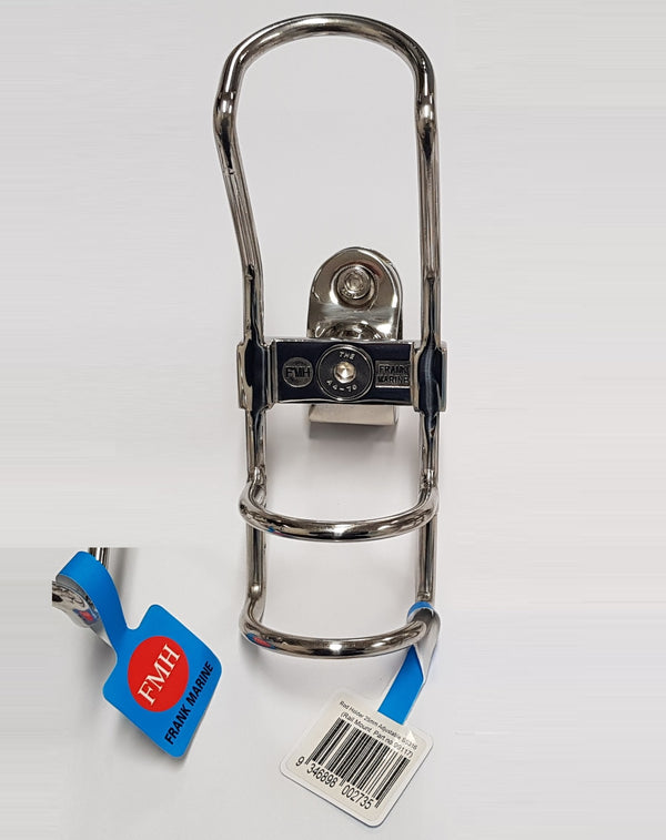 Stainless steel 316 Adjustable Single Rail Mount Rod Holder with rotates 360° both horizontal and vertical 25mm (1")