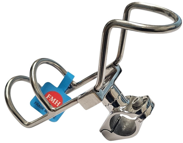 Stainless steel 316 Adjustable Single Rail Mount Rod Holder with rotates 360° both horizontal and vertical 25mm (1")