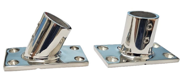 Stainless steel 316 Rectangular Base 90° 22mm (7/8")