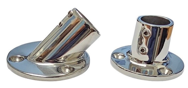 Stainless steel 316 Round Base 45° 22mm (7/8")