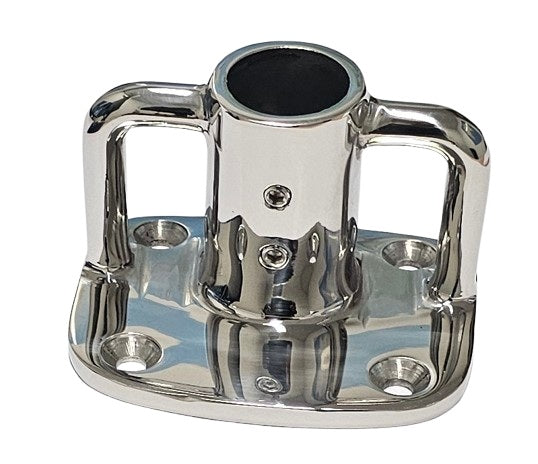 Stainless steel 316 Heavy Duty Stanchion base with angled to 5° 25mm (1")