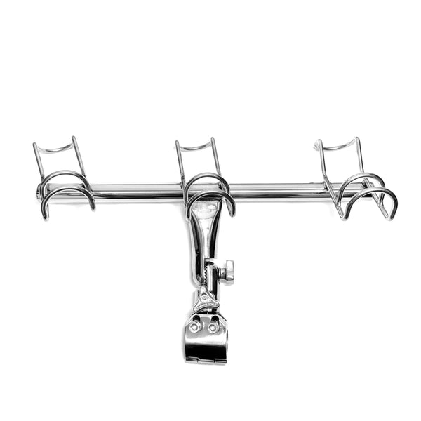 SS316 3-Way Adjustable Rail Mount Rod Holder