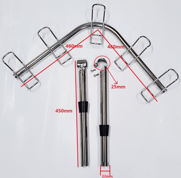 SS316 5-Way Adjustable Corner Rod Holder
