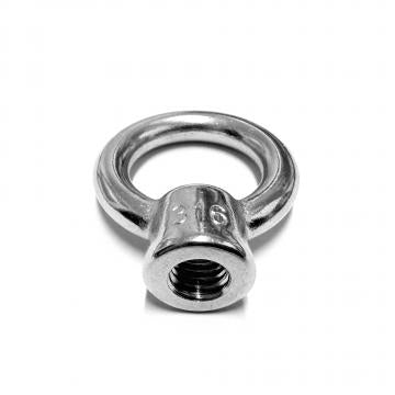 Stainless steel 316 welded Eye Bolts 12mm (Thread 12mm,Thread Length 85mm,Overal Length 140mm)