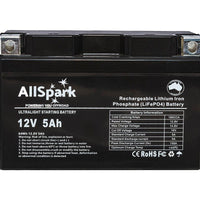 AllSpark 12v 5ah 180CCA Ultralight Lithium Go Kart Battery 850g