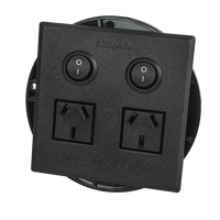2 Outlet Power Board | Flush Mount | Black | Plug & Play GPO | AllSpark