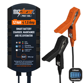 Ozcharge 12V 1.5A Battery Charger Pro + Lithium