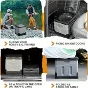 Portable Car Toilet with Integrated Waste Bin - Durable PP Material, Ideal for RVs, Outdoor Camping & Emergency Situatio
