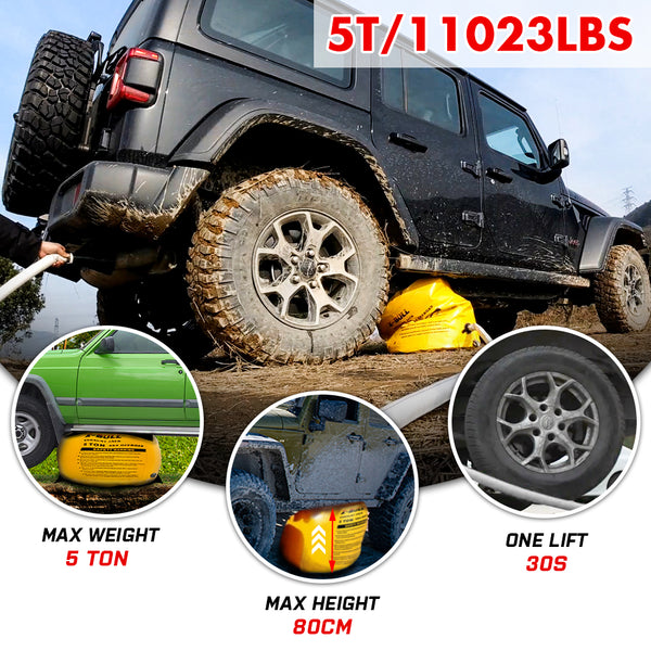 X-BULL Exhaust Jack Air Jack Rescue Kit/ 2PCS Recovery Tracks Boards 4x4 4WD Gen2.0