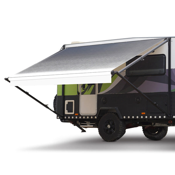 Shade Shield 16ft x 8ft Caravan Retractable Awning, Powder Coated 6063 Aluminium and Vinyl, for Caravan, Motorhome, RV,