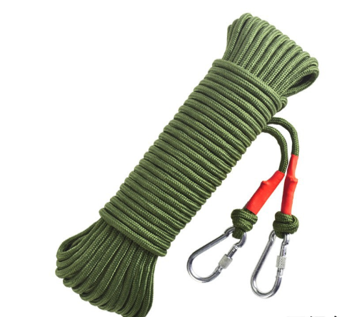 Green With Wire Core Heavy Duty Adjustable Clothesline Set (4 Pack) - 10m Steel Wire Core Nylon Rope with Hooks for Outd