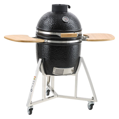 VEVOR Portable Charcoal Grill, Propane Gas Grills with Cover and Cart, Heavy Duty Stainless Steel BBQ Grill, Mini Smoker