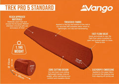Vango Trek Pro 5 Self-Inflating Mat Standard: 183x5cm