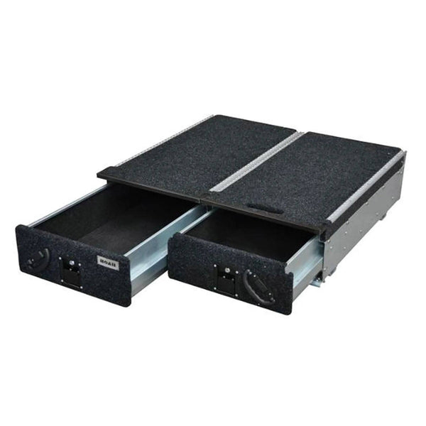 Double Roller Drawer with Right Hand Fridge Slider — Landcruiser & Large Wagons