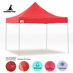 Wallaroo Gazebo Tent Marquee 3x3 PopUp Outdoor  Red