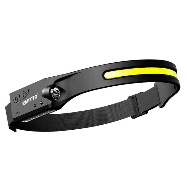 COB Headlamp Led Torch Camping USB Rechargeable Motion Sensor Work Light 2 Pack