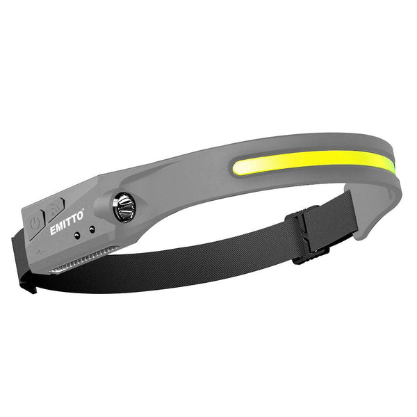 COB LED Headlamp Torch Camping USB Rechargeable Motion Sensor Work Light 2 Pack