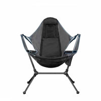 Camping Chair Foldable Swing Luxury Recliner Relaxation Swinging Comfort Lean Back Outdoor Folding Chair Outdoor Freestyle Portable Folding Rocking Chair Grey