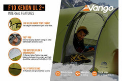 2 Person Camping & Hiking Tent - F10 Xenon UL 2+ Tent - 2.4kg by F10