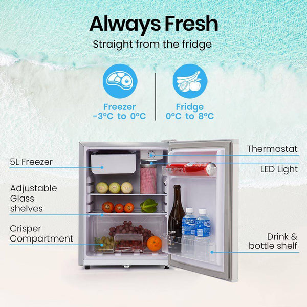 GECKO 70L Portable Fridge Freezer for Car Camping Caravans Fridges Refrigerator Cooler 12V/24V