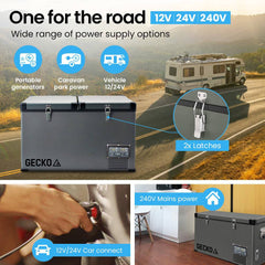 GECKO 75L Dual Zone Portable Fridge / Freezer, SECOP Compressor, for Camping, Car, Caravan