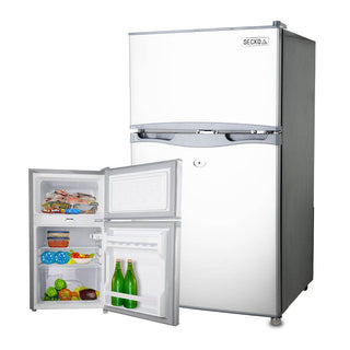 GECKO 95L Portable Fridge Freezer Camping Motorhome Caravan Upright Fridges 12V/24V, Silver