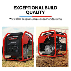 GENPOWER Portable Petrol Inverter Camping Construction Generator 4kW Max 3.5kW Rated, 212CC 4-Stroke