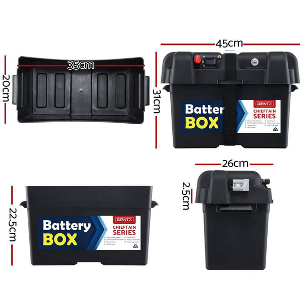 GIANTZ Battery Box 12V Camping Portable Deep Cycle AGM (Deluxe)