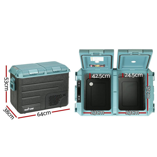 Glacio 50L Portable Fridge Freezer 12V/24V/240V Caravan (PFN-E-CLXL-L-BK)