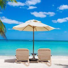 Havana Outdoors Beach Chair Portable Summer Camping Foldable Folding 2 Pack - Beige