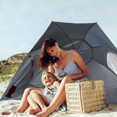 Havana Outdoors Beach Umbrella 2.4M Outdoor Garden Beach Portable Shade Shelter - Red