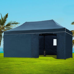 Instahut Gazebo Pop Up Marquee 3x6 Folding Tent Wedding Metal Gazebos Navy