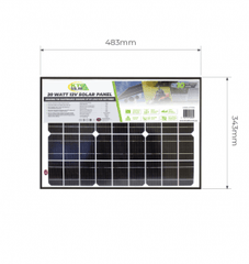 20 Watt, 12V Single Cell Mono-crystalline Solar Panel by KT Solar