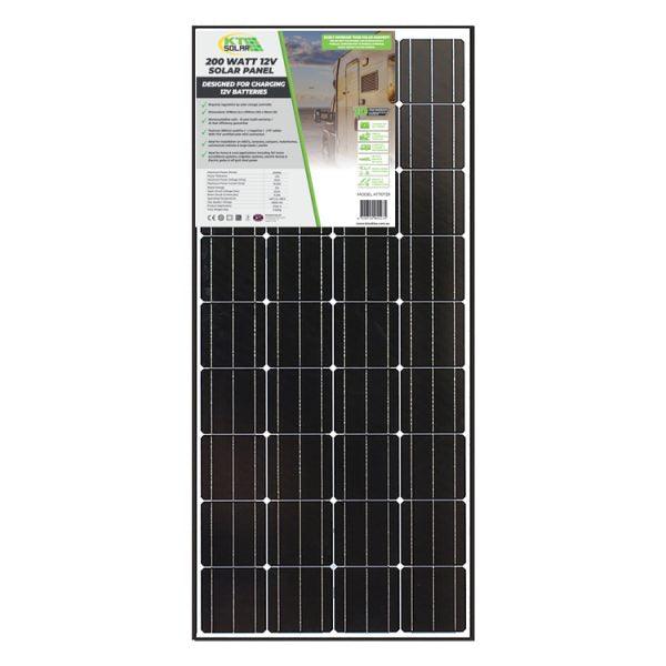 200 Watt, 12V Single Cell Mono-crystalline Solar Panel by KT Solar