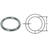Stainless steel 316 Round Ring 8x50mm
