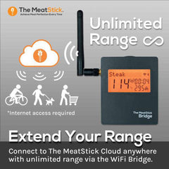 The MeatStick X Set: Advanced Wireless Meat Thermometer & Xtender Charger - 260 ft Range