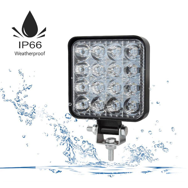 Off Road Living 80W CREE LED Flood Work Lights 12V/24V Square 4" – 10-Pack