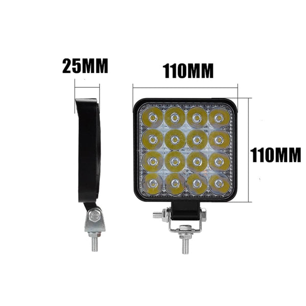 Off Road Living 80W CREE LED Flood Work Lights 12V/24V Square 4" – 10-Pack