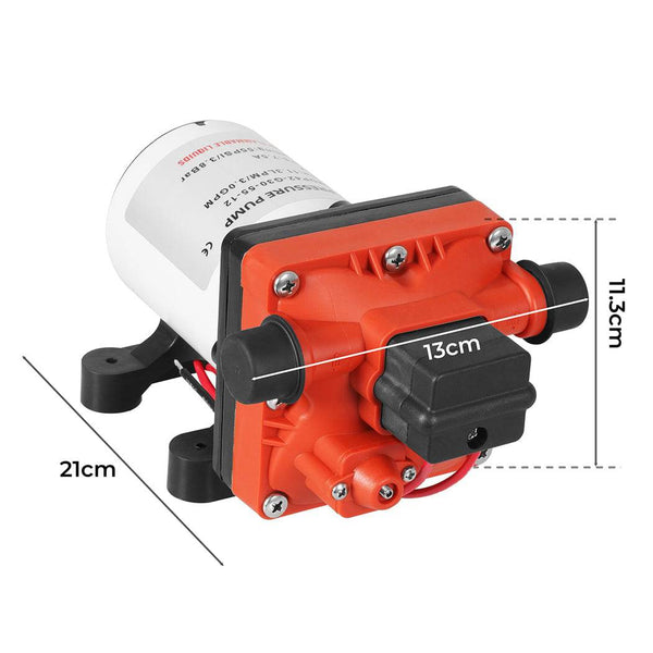 12V Water Pump High Pressure Fast Self-priming Caravan 11.3L 55PSI Boat Camper