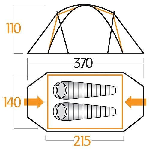 2 Person Camping & Hiking Tent - Hurricane 200 Tent - 4.2kg by Vango