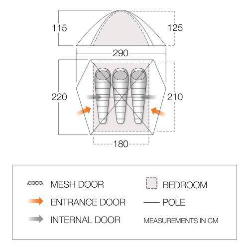 3 Person Dome Tent - Karoo 300- 4.25kg by Vango