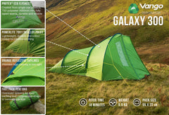 3 Person Tent - Galaxy 300 - 5.55kg by Vango