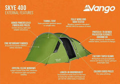 4 Person Camping & Touring Tent - Skye 400 - 6.66kg by Vango