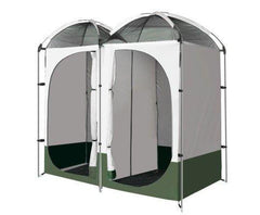 Double Camping Shower Toilet Tent Outdoor Portable Change Room Green
