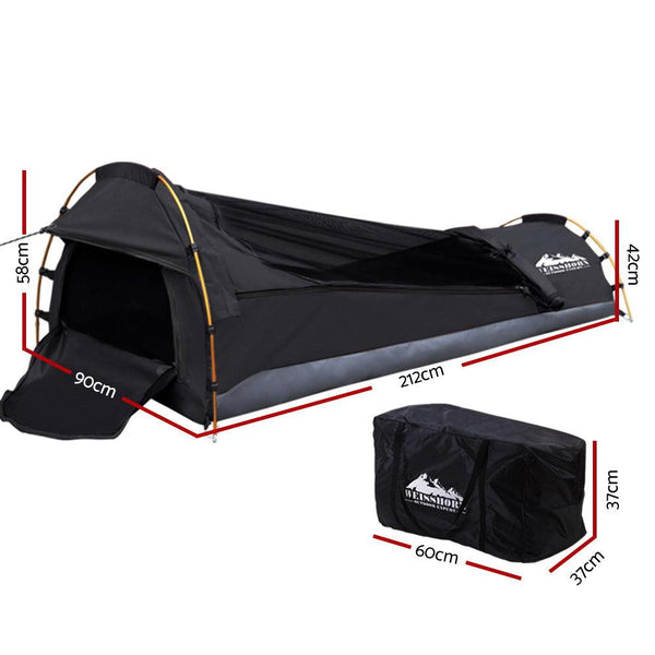 Camping Swags Single Biker Swag Grey Ripstop Canvas