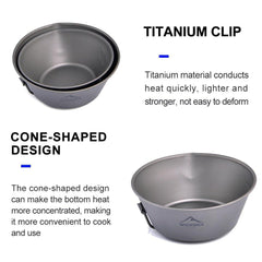Camping Titanium Foldable Handle Outdoor Cup
