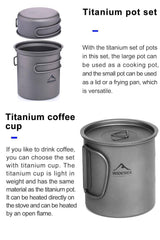 Ultra-light Titanium Outdoor Kitchen Cooking Pot