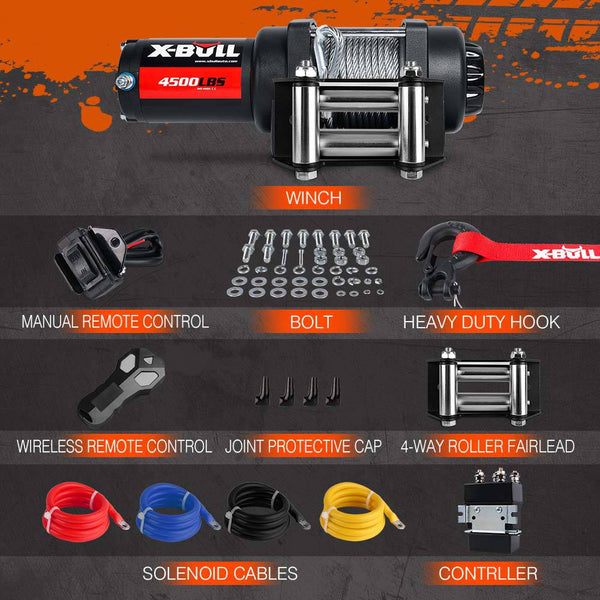 X-BULL 12V Electric Winch 4500LB