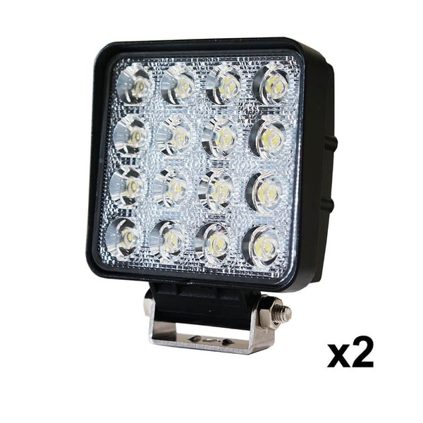 2PCS 48W LED Work Lights FLOOD Lamp Off Road 12V 24V Boat Camping Fishing 80w - Camping Australia