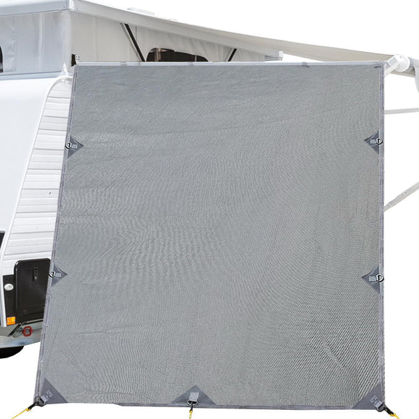 Pop Top Caravan Privacy Screen 2.1 x 1.8M Sun Shade End Wall Roll Out Awning - Camping Australia